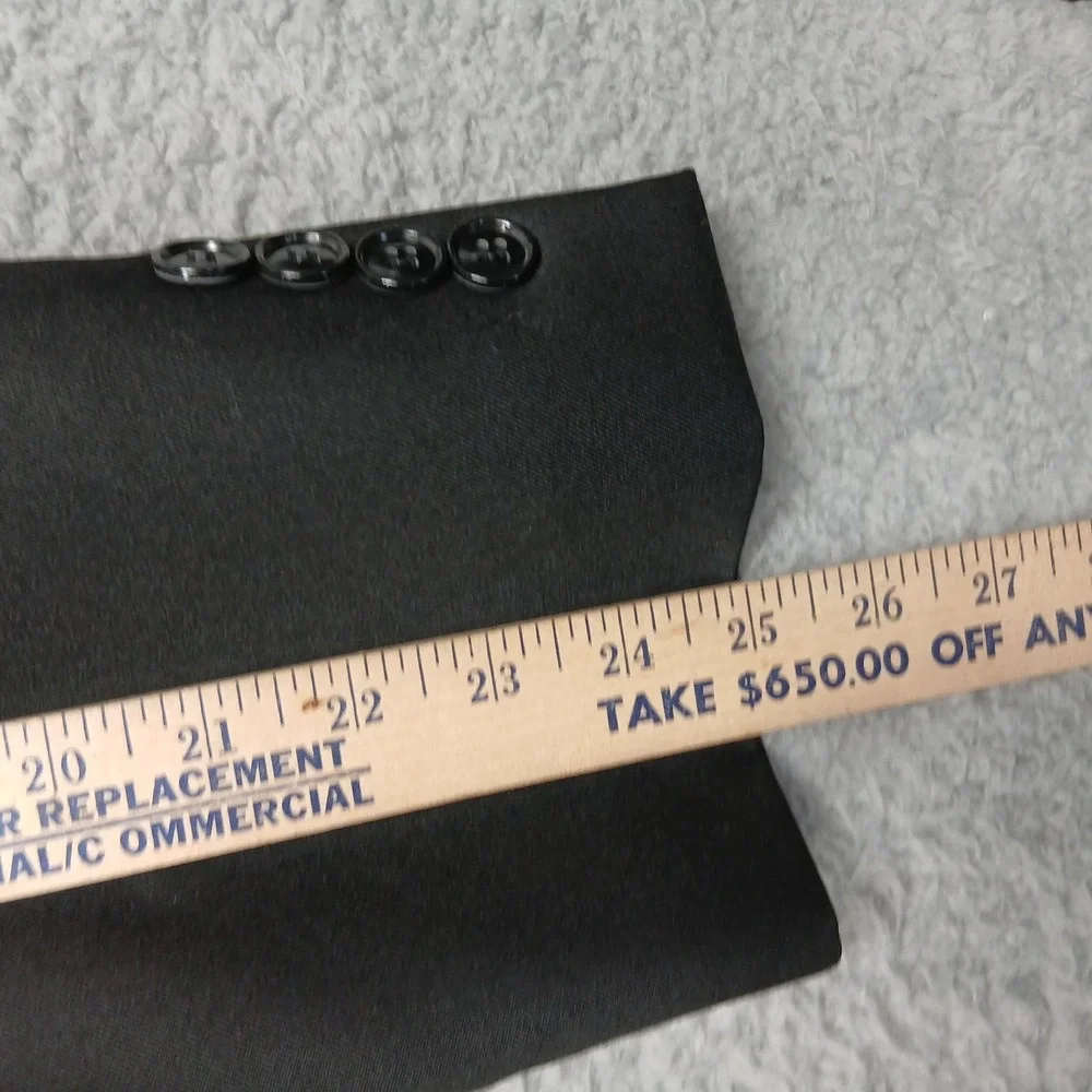 Jones New York Blazer Mens 41R Black 100% Wool 3 Button Sport Coat JNY‎ Lined
